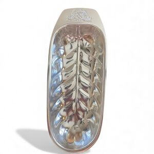 Kensington aluminum banana leaf serving tray, gift ware from 1930’s, Art Deco